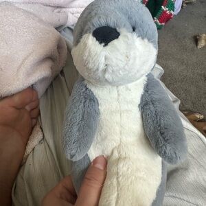 Gray and White Plush Seal Jellycat Toy